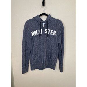 Hollister California Womens Gray Full Zip Hoodie XS drawstring Cotton Long Sleev
